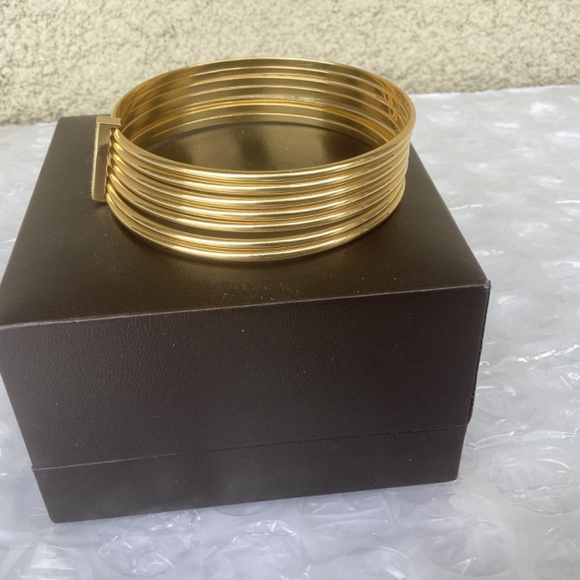 Rare Vintage Gucci Solid 18k Gold Diamond Bangles Bracelet Preowned Condition - Picture 5 of 16